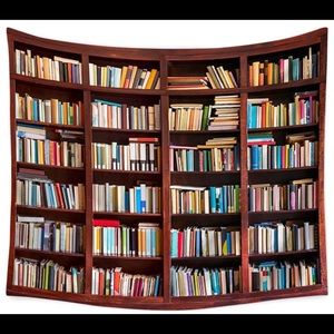 Tapestry of books on Bookcase
